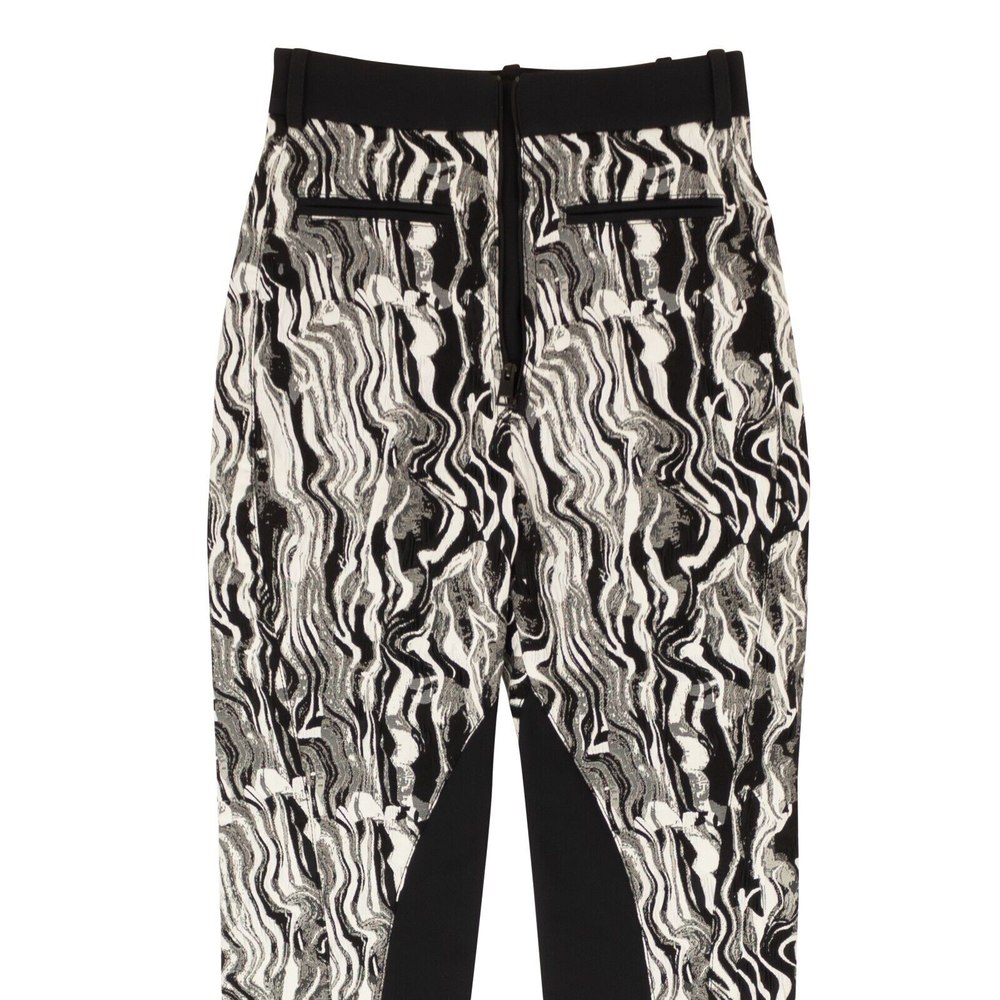 Black & White Damaged Tapestry Pants
