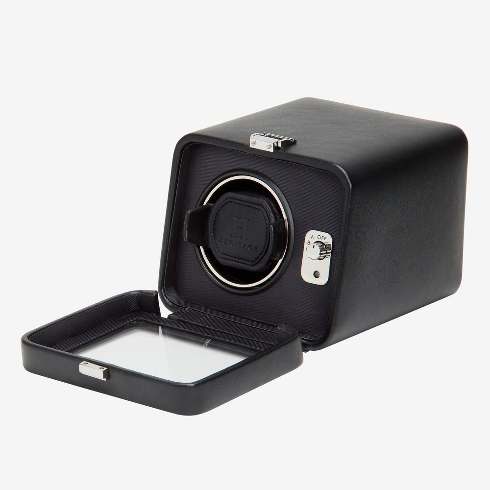 Wolf 4525029 Windsor Heritage Single Black Watch Winder With Cover 7707628666940