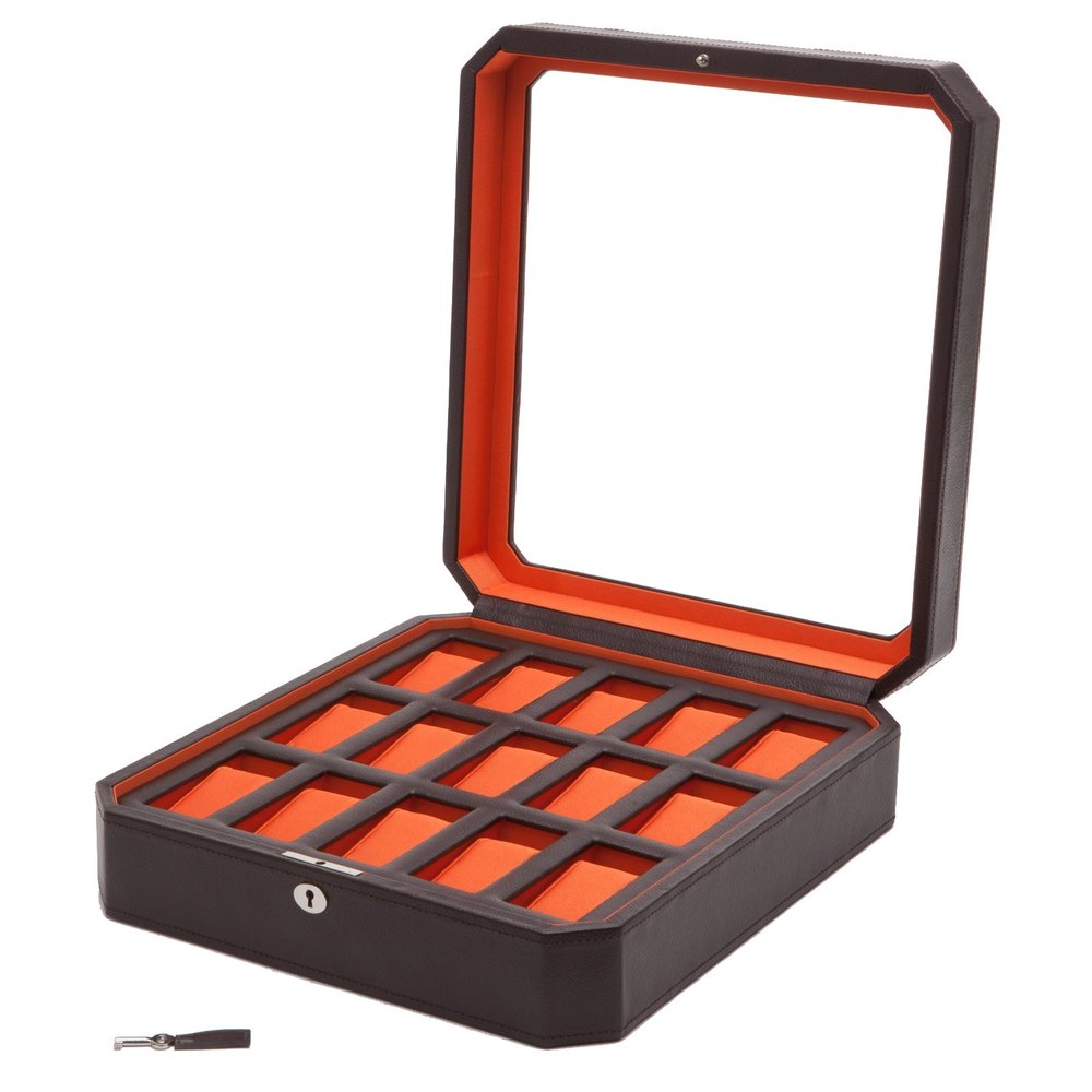 Wolf 458506 Windsor 15 Piece Watch Box in Brown & Orange 7707677753404