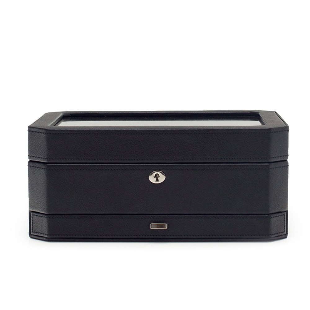 Wolf 4586029 Windsor 10 Piece Watch Box with Drawer in Black & Grey 7707685716028