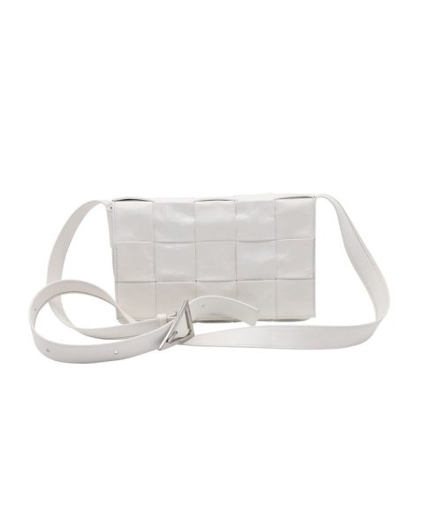 Bottega Veneta Cassette Bag in White Calfskin Leather 7707795030076