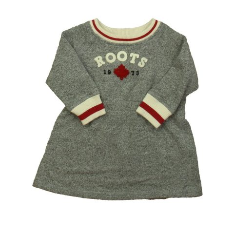 Baby Roots Girls Gray | Red Dress 7805993549884