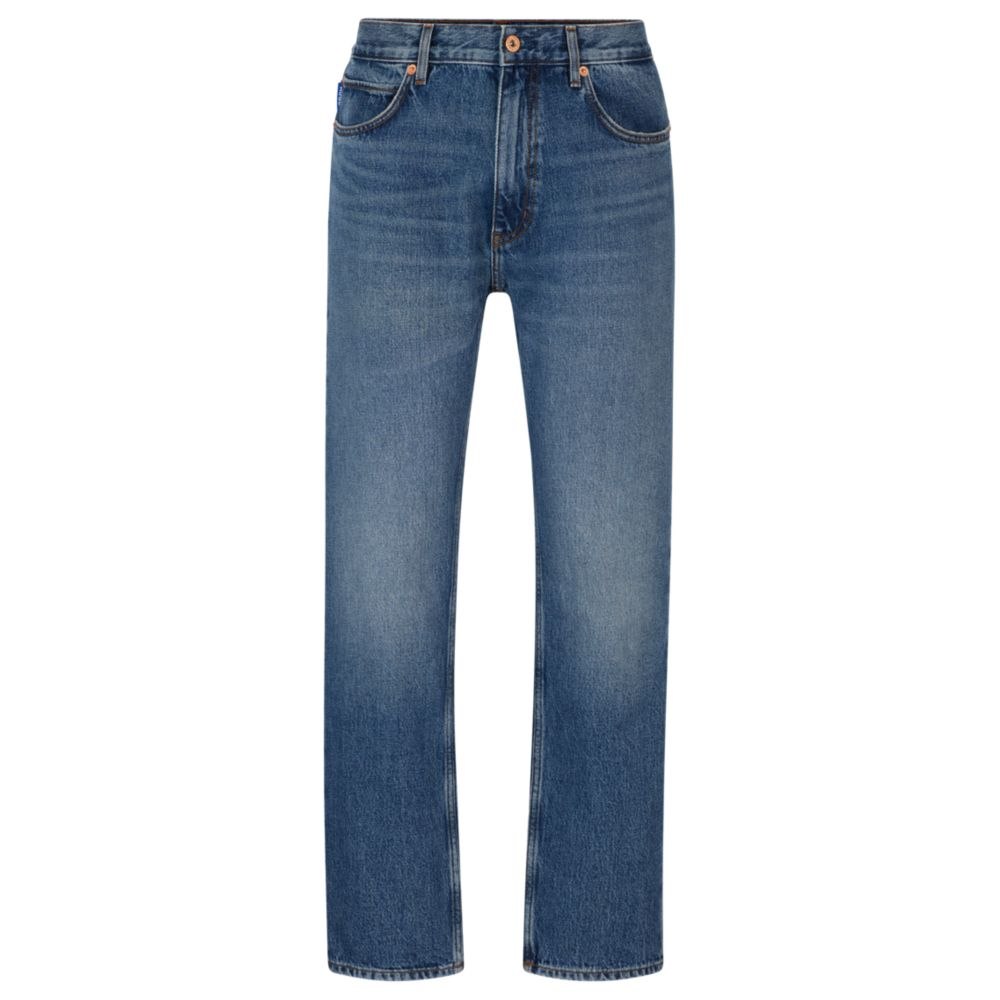 Regular-fit jeans in blue stonewashed denim 7707803484220