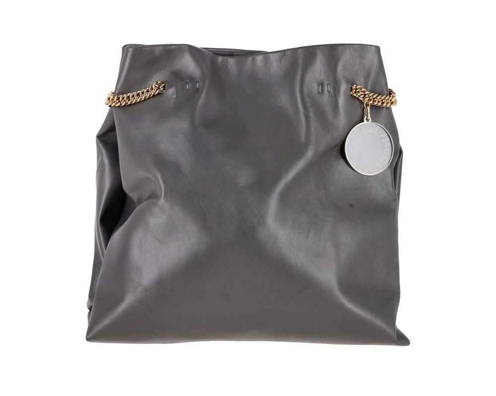Stella McCartney Foldover Chain Bag in Grey Vegan Leather 7707797651516