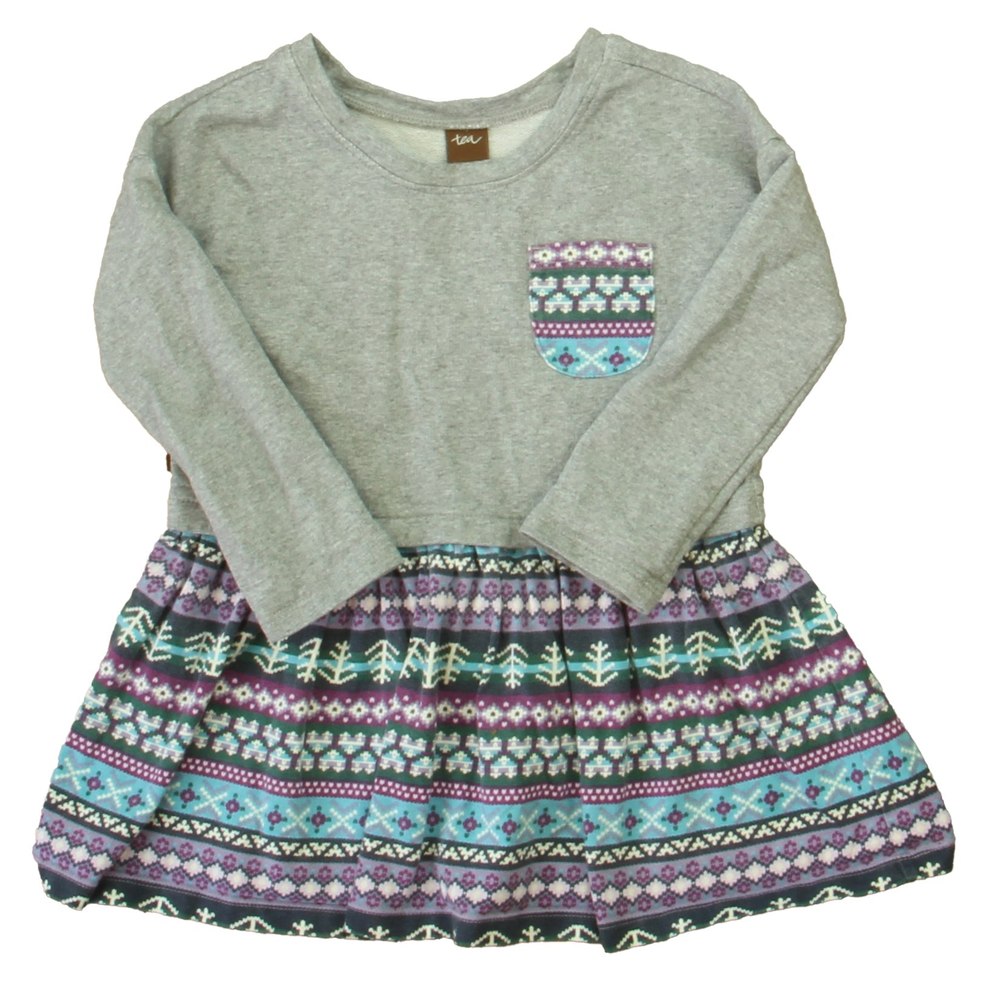 Tea Girls Gray | Purple | Green Dress 7806003445820