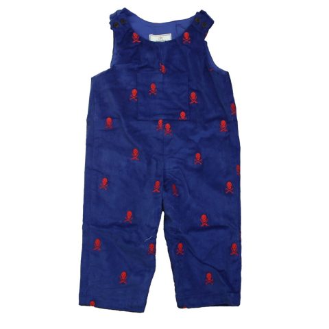 Classic Prep Boys Bright Navy with Skull & Cross Bones Romper 7806006853692
