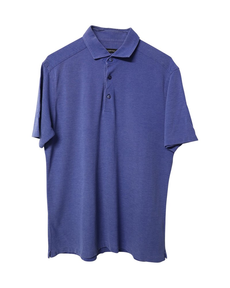 Ermenegildo Zegna Polo Shirt in Blue Cotton
