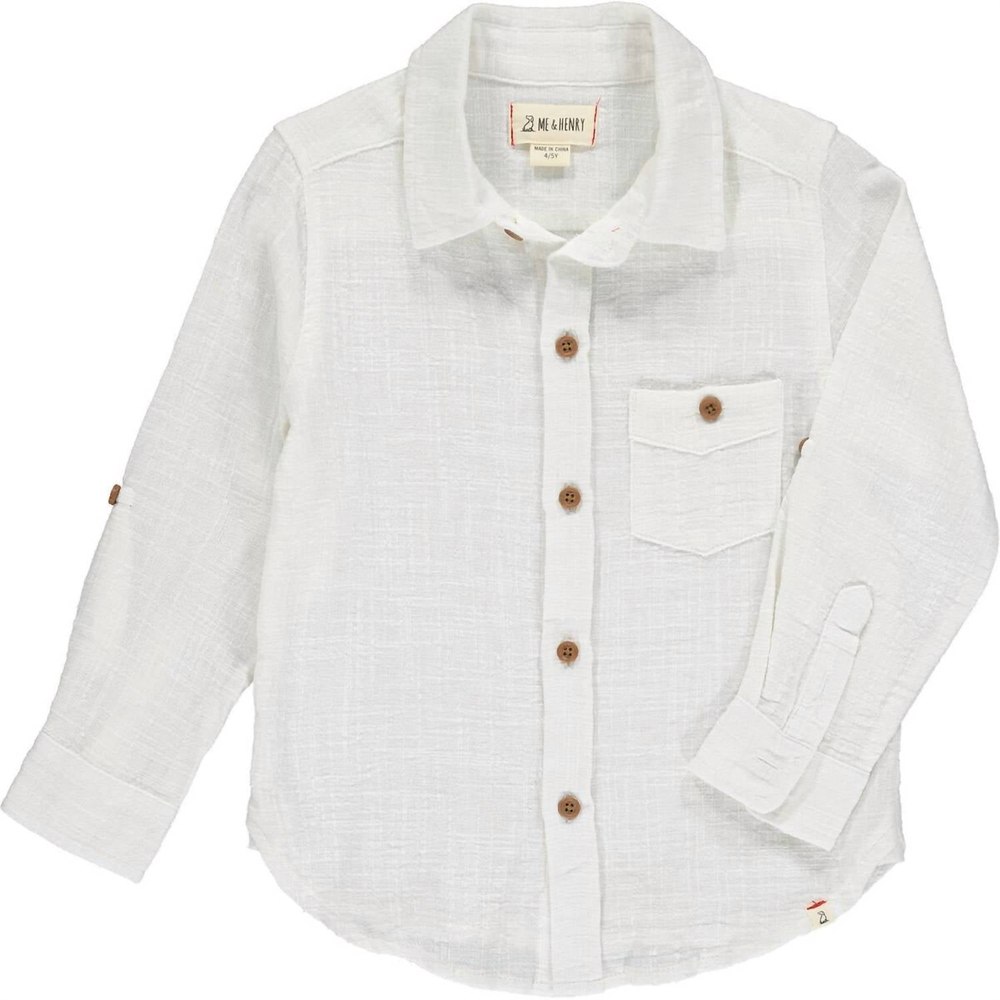 Men’s Merchant Button Down Shirt In White