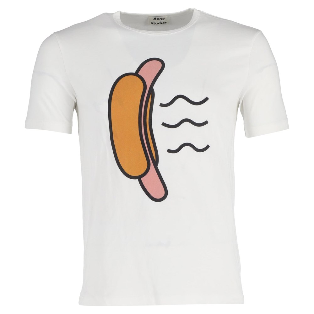 Acne Studios Hotdog T-Shirt in White Cotton