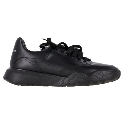 Alexander McQueen Court Sneakers in Black Leather