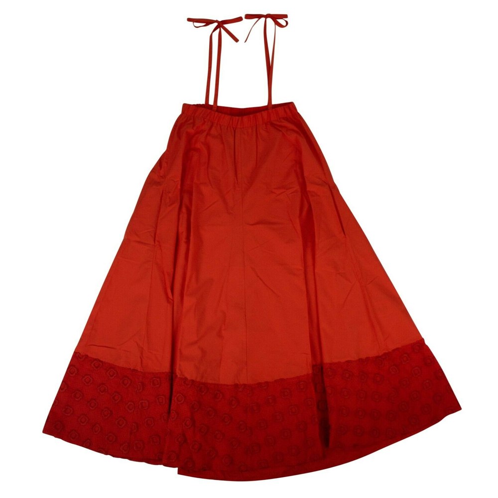 Fendi ‘Floral Embroidered’ Sleeveless Dress – Orange